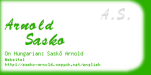 arnold sasko business card